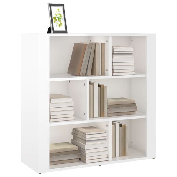 vidaXL Buffet Blanc brillant 80x30x80 cm Bois d'ing&eacute;nierie