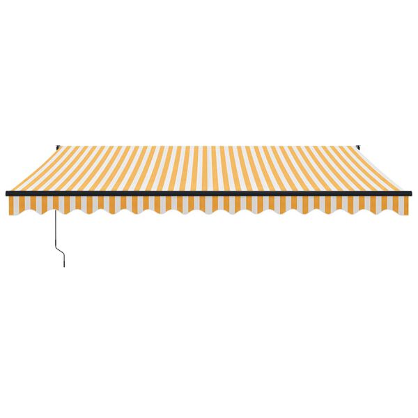 vidaXL Auvent r&eacute;tractable jaune et blanc 4,5x3 m tissu et aluminium