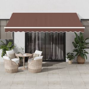 vidaXL Auvent manuel r&eacute;tractable marron 400x350 cm