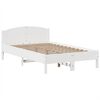 vidaXL Lit biblioth&egrave;que sans matelas blanc 135x190 cm bois pin massif
