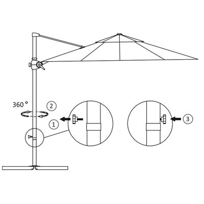 vidaXL Parasol de jardin en porte-à-faux avec mât en acier sable