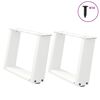vidaXL Pieds de table basse en U 2 pi&egrave;ces Blanc 40 x (30-31) cm Acier