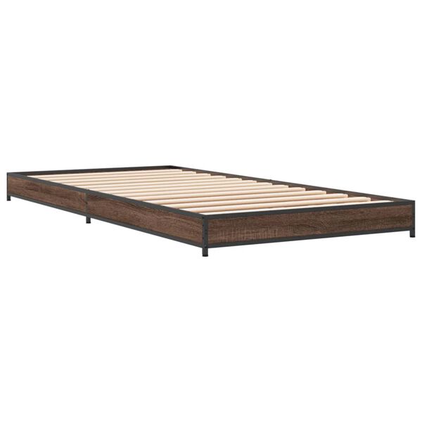 vidaXL Cadre de lit sans matelas ch&ecirc;ne marron 75x190 cm