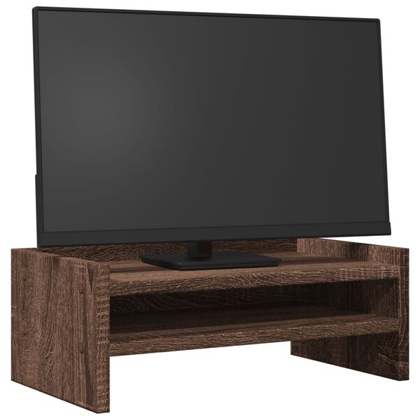vidaXL Support de moniteur ch&ecirc;ne marron 42x24x16 cm bois d'ing&eacute;nierie