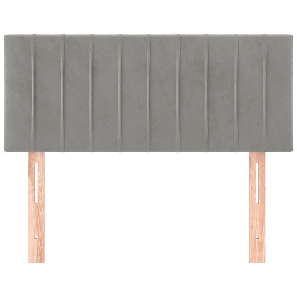 vidaXL T&ecirc;te de lit Gris clair 90x5x78/88 cm Velours