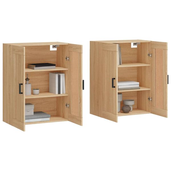vidaXL Armoires murales 2 pcs ch&ecirc;ne sonoma bois d'ing&eacute;nierie