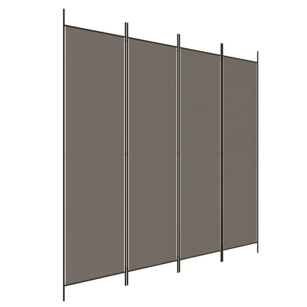 vidaXL Cloison de s&eacute;paration 4 panneaux Anthracite 200x220 cm Tissu