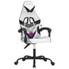 vidaXL Chaise de jeu pivotante Blanc et noir Similicuir