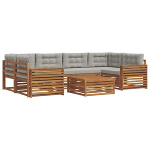 vidaXL Ensemble de canap&eacute;s d'ext&eacute;rieur 7 pc Gris Naturel et Clair