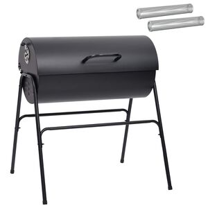 vidaXL Grill ext&eacute;rieur 3 pcs 80 x 73 x 90 cm Noir m&eacute;tal