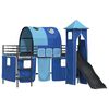vidaXL Lit mezzanine pour enfants Noir et Bleu 99,5 x 200 cm M&eacute;tал