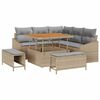 vidaXL Ensemble de canap&eacute; de jardin 8 pc Beige polyrotin