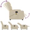 vidaXL Fauteuil inclinable de massage cr&egrave;me tissu