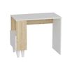 Homemania Bureau d'ordinateur Paris 90x50x75 cm Blanc et ch&ecirc;ne