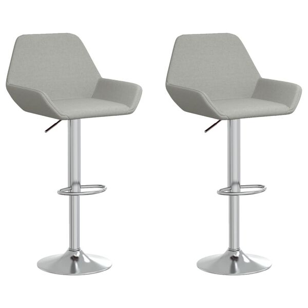 vidaXL Tabourets de bar lot de 2 gris clair tissu