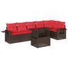 vidaXL Ensemble de canap&eacute; de jardin 7 pcs avec coussins marron r&eacute;sine tress&eacute;e