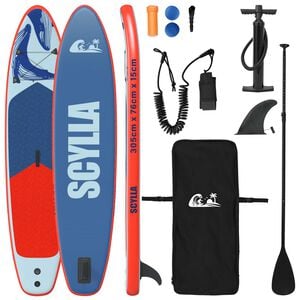 vidaXL Planche &agrave; pagaie gonflable SCYLLA 305 x 76 x 15 cm Bleu pour