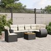 vidaXL Salon de jardin 7 pcs avec coussins noir r&eacute;sine tress&eacute;e