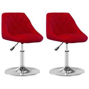 vidaXL Chaises pivotantes &agrave; manger lot de 2 Rouge bordeaux Velours