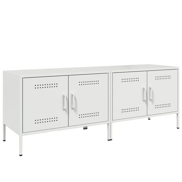 vidaXL Meubles TV 2 pcs blanc 68x39x50,5 cm acier