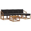 vidaXL Ensemble de canap&eacute;s d'ext&eacute;rieur 6 pcs Naturel et Noir