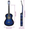 vidaXL Guitare classique de débutants et enfants Bleu 1/2 34"