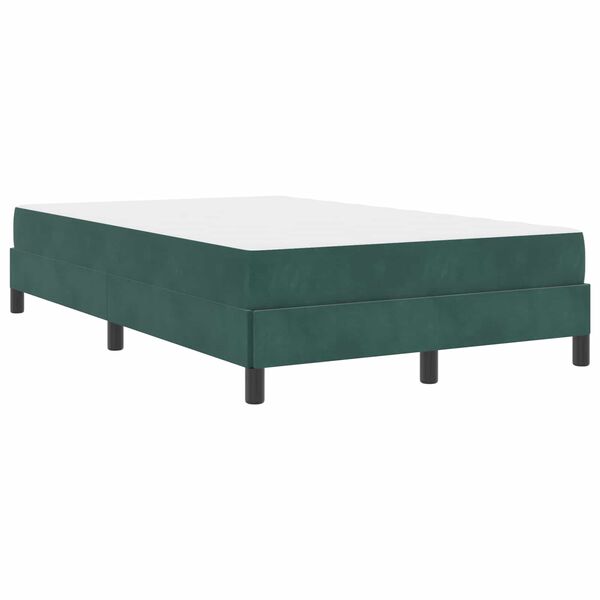 vidaXL Lit &agrave; ressorts avec matelas Vert fonc&eacute; 120 x 190 cm tissu