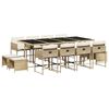 vidaXL Ensemble &agrave; manger de jardin et coussins 13 pcs beige