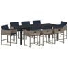 vidaXL Ensemble de salle &agrave; manger pour jardin 9 pcs Gris polyrotin