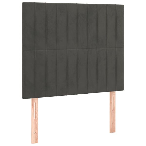 vidaXL T&ecirc;te de lit Gris fonc&eacute; 90x5x118/128 cm Velours
