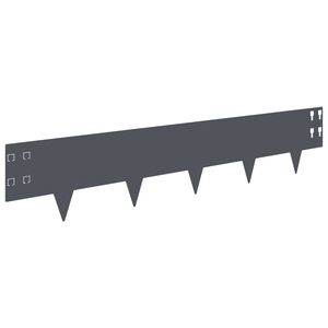vidaXL Bordure de Pelouse 50 pc 100 x 20 cm Acier Anthracite