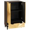 vidaXL Meuble d'appoint avec tiroir Noir et or 60 x 33,5 x 100 cm