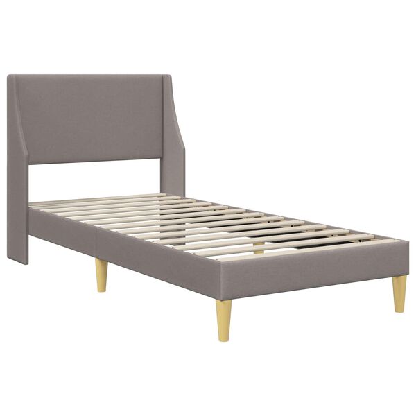 vidaXL Cadre de lit avec t&ecirc;te de lit Taupe 90 x 200 cm tissu