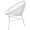 vidaXL Chaise de jardin en corde forme de lune résine tressée blanc