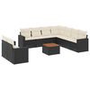 vidaXL Salon de jardin 10 pcs avec coussins noir r&eacute;sine tress&eacute;e