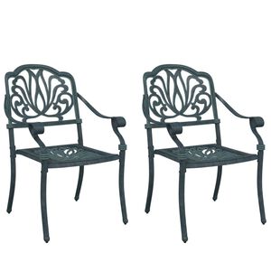 vidaXL Chaises de jardin lot de 2 vert aluminium coul&eacute;