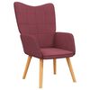 vidaXL Chaise de relaxation avec tabouret Rouge bordeaux Tissu