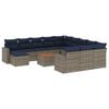 vidaXL Ensemble de canap&eacute; de jardin 13 pcs avec coussins gris r&eacute;sine tress&eacute;e