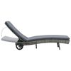 vidaXL Chaise longue avec roues et coussin R&eacute;sine tress&eacute;e Anthracite