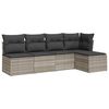 vidaXL Salon de jardin 5 pcs avec coussins gris clair r&eacute;sine tress&eacute;e