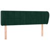 vidaXL T&ecirc;te de lit avec oreilles Vert fonc&eacute; 147x23x78/88 cm Velours