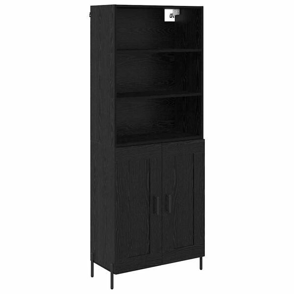 vidaXL Haut Armoire Ch&ecirc;ne noir 69,5 x 34 x 180 cm Bois d'ing&eacute;nierie
