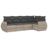 vidaXL Salon de jardin 5 pcs avec coussins gris clair r&eacute;sine tress&eacute;e