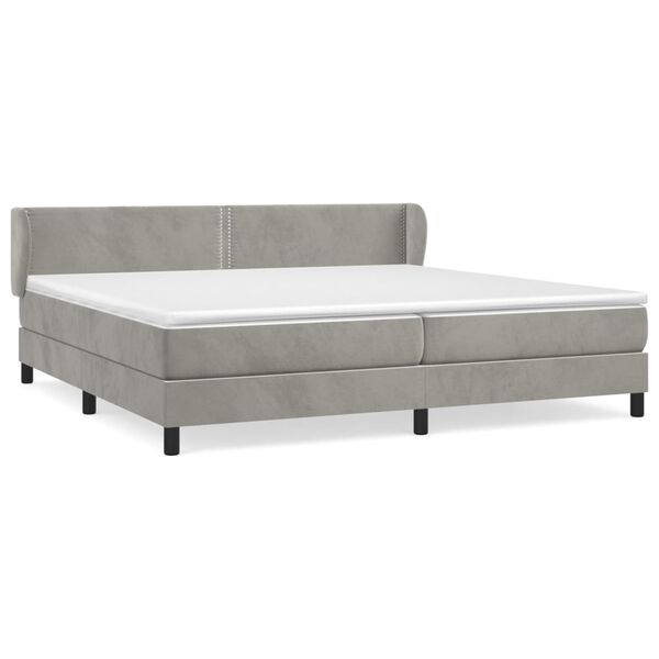 vidaXL Sommier &agrave; lattes de lit et matelas Gris clair 200x200cm Velours