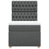 vidaXL Sommier &agrave; lattes de lit avec matelas Gris fonc&eacute; 90x200 cm Tissu
