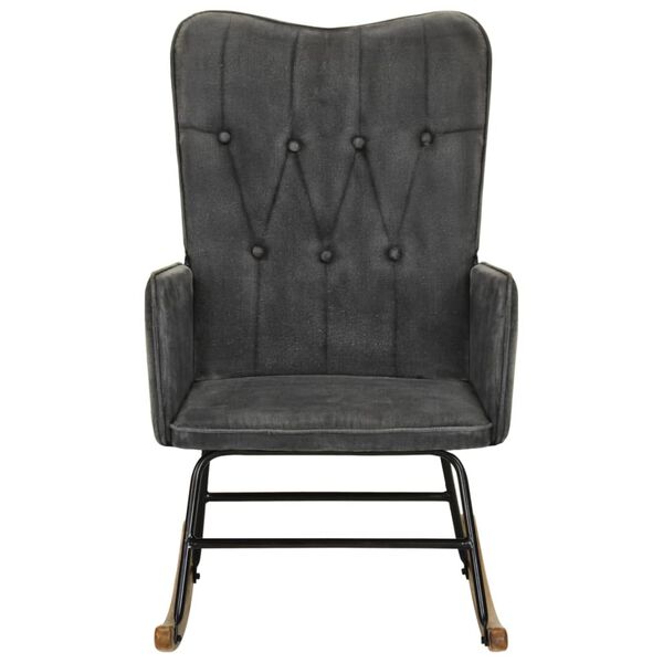 vidaXL Fauteuil &agrave; bascule Noire vintage Toile