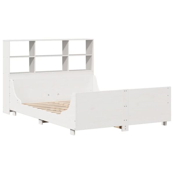vidaXL Lit biblioth&egrave;que sans matelas blanc 160x200 cm bois massif