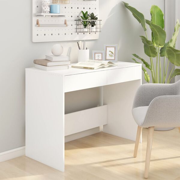 vidaXL Bureau Blanc 101x50x76,5 cm Agglom&eacute;r&eacute;