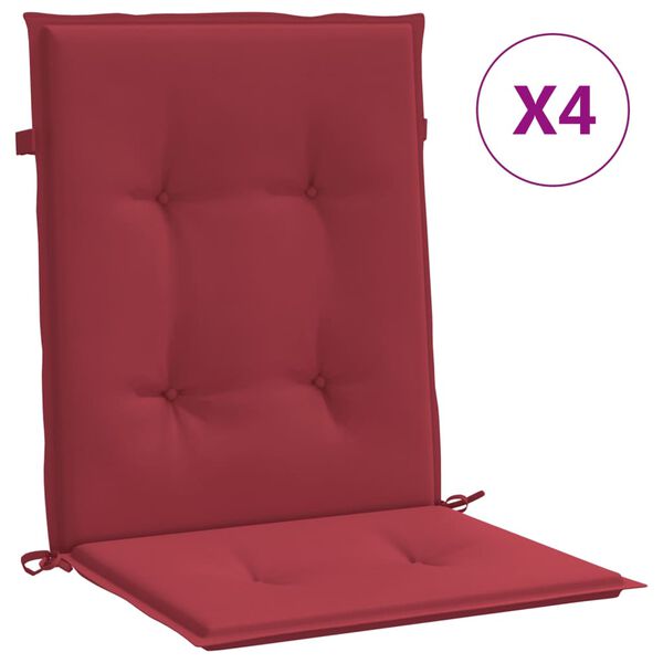 vidaXL Coussins de chaise de jardin &agrave; dossier bas lot de 4