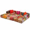 vidaXL Pouf modulaire &agrave; 3 places Patchwork Tissu